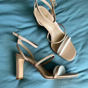 Elegant Beige Strappy Heels